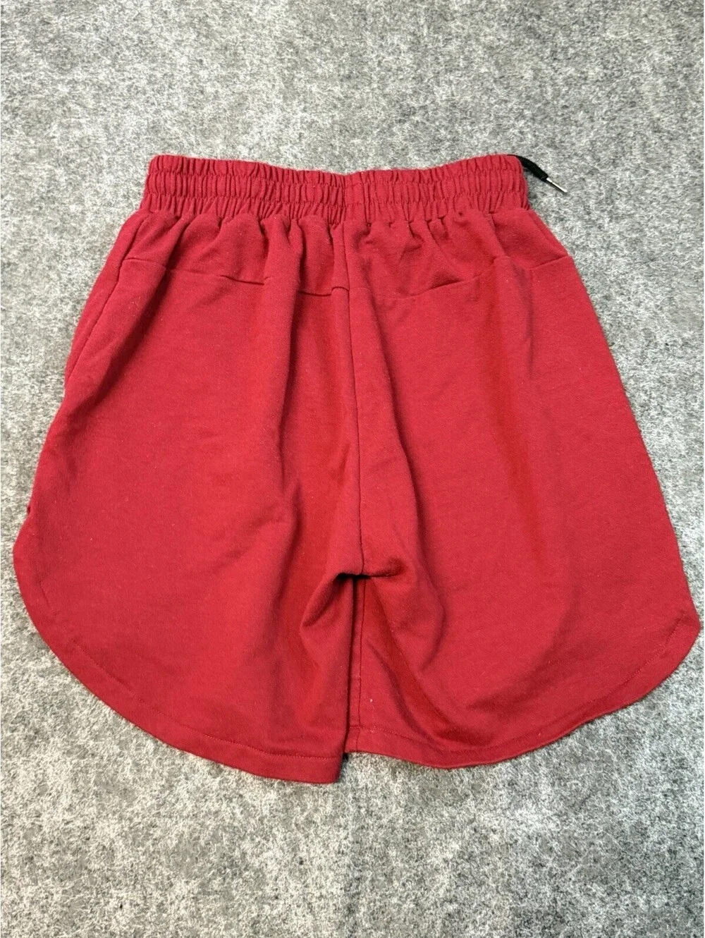 COOFANDY Men’s Red Athletic Sweat Shorts Zip Pockets Drawstring Size S